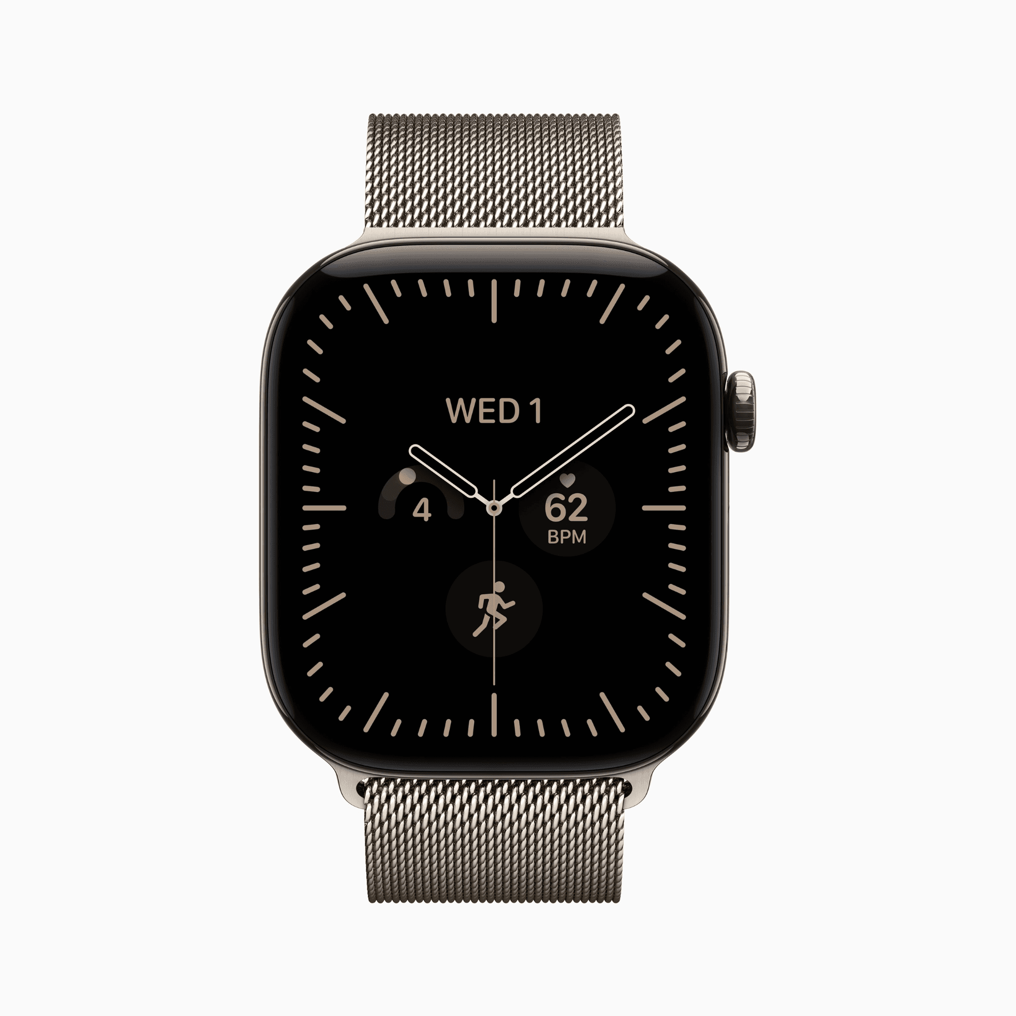 Apple Watch Series 12 GPS + Cellular 46mm Natural Titanium Case with Natural Milanese Loop - S/M