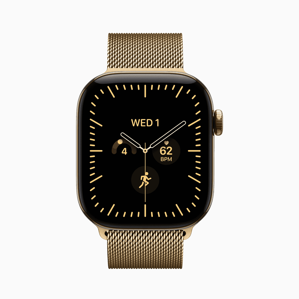 Apple Watch Series 12 GPS + Cellular 46mm Radiant Gold Titanium Case with Radiant Gold Milanese Loop - S/M