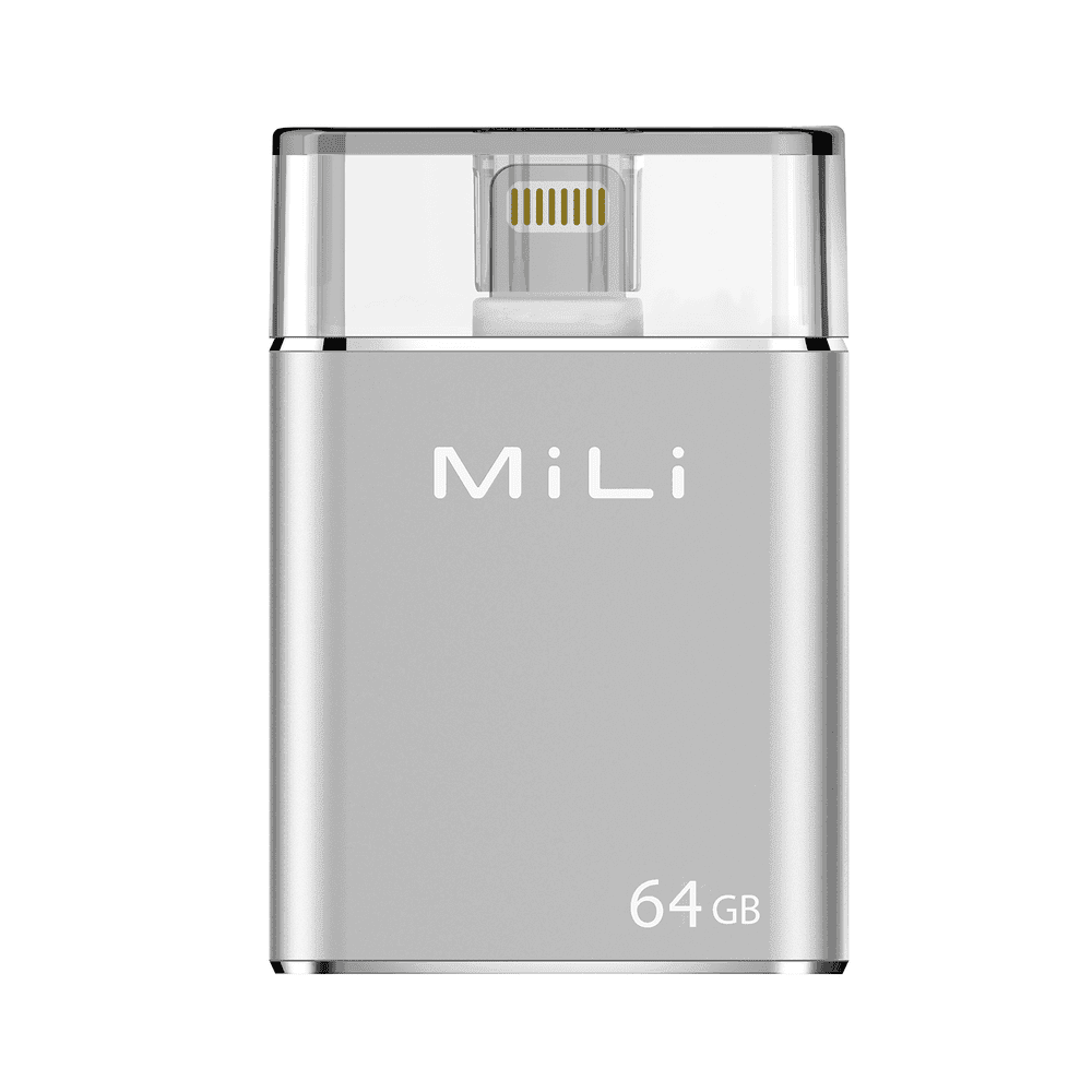 Mili iData Pro 64GB Flash Drive with Lightning Connector - Silver
