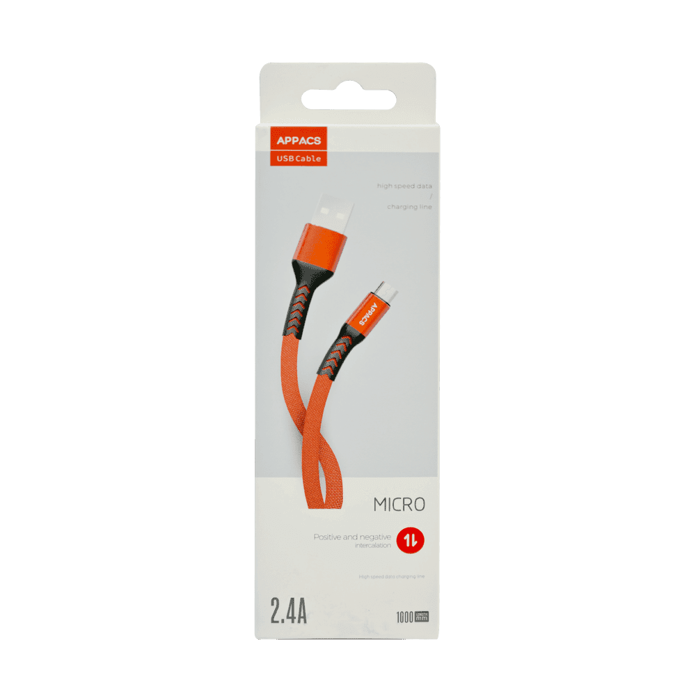 APPACS Micro USB Braided Cable, 1m