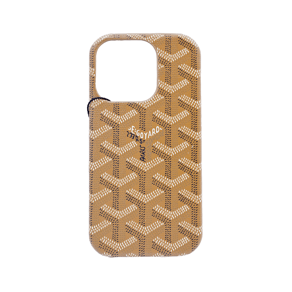 Goyard Brown PU Leather iPhone 16 Pro Case