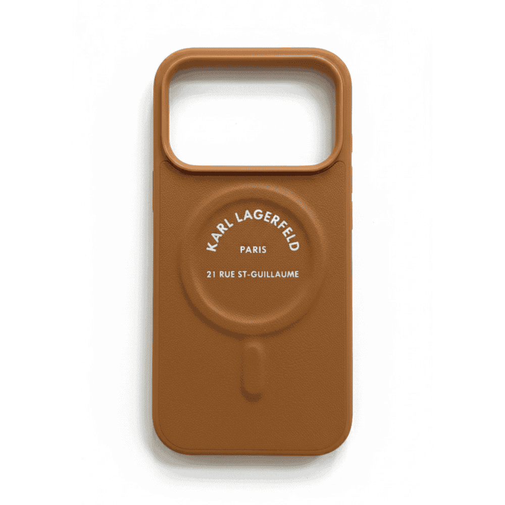 KARL LAGERFELD MAGSAFE PU CASE WITH KARL RSG LOGO BUTTONS FOR IPHONE 17 PRO MAX - BROWN