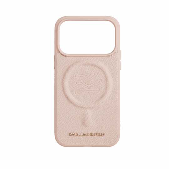 KARL LAGERFELD MAGSAFE PU LEATHER CASE WITH INITIAL DEBOOSED LOGO FOR IPHONE 17 PRO - PINK