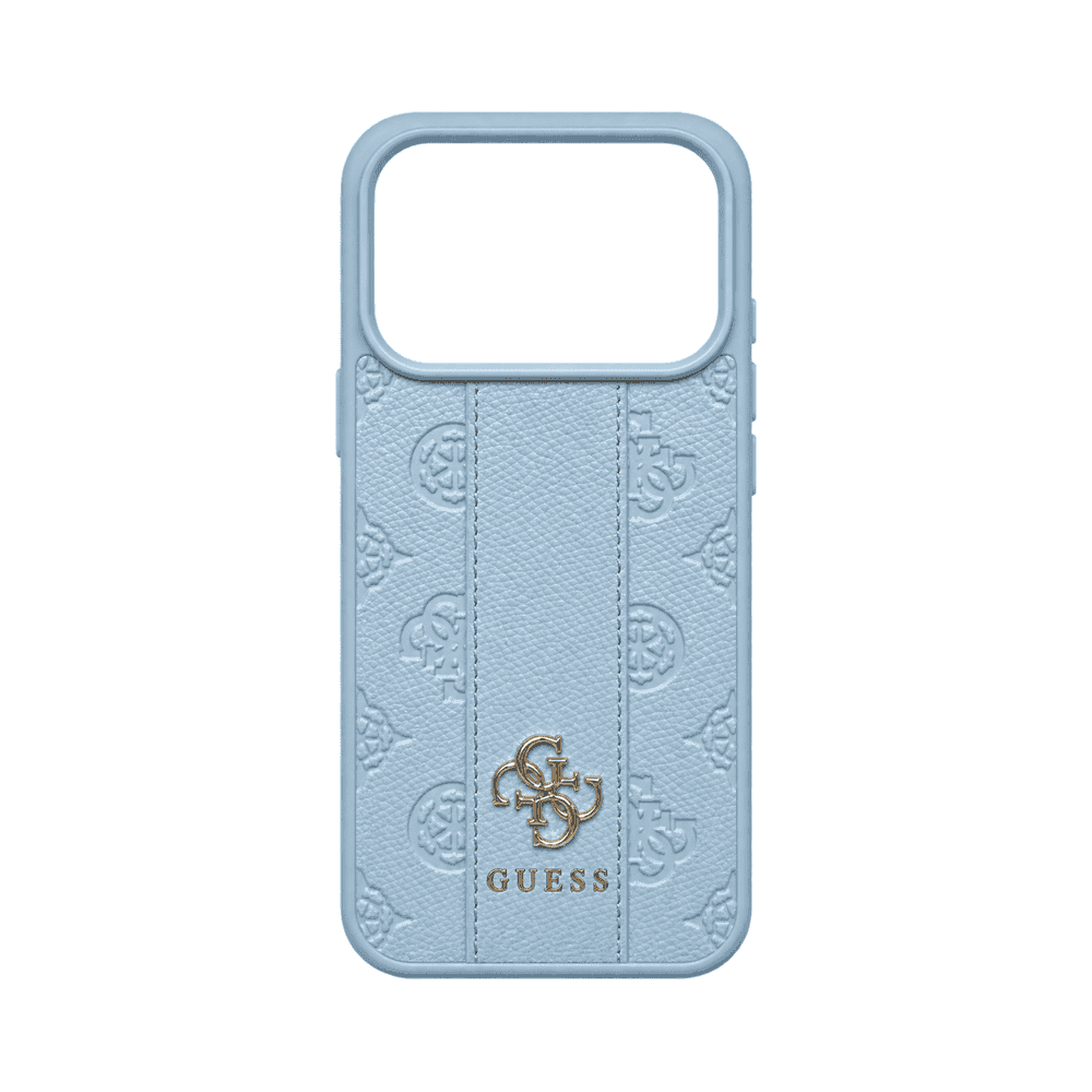 GUESS MAGSAFE PU STRIPE HARD CASE WITH PEONY 4G LOGO FOR IPHONE 18/17 PRO GLACIER