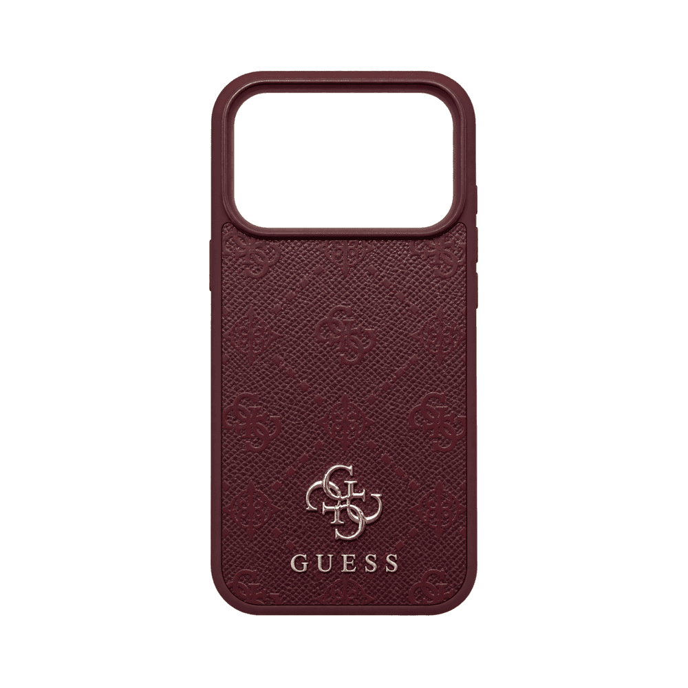 GUESS MAGSAFE PEONY HARD CASE WITH SMALL 4G LOGO FOR IPHONE 18/17 PRO MAX BURGUNDY