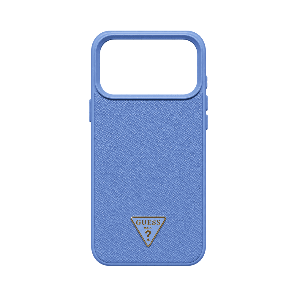 GUESS MAGSAFE GRAINED HARD CASE WITH TRIANGLE LOGO FOR IPHONE 18/17 PRO MAX GLACIER