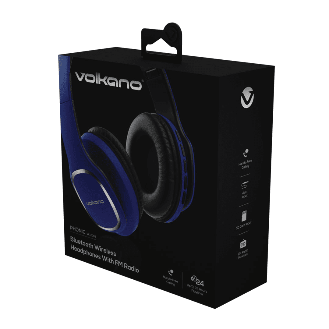 VOLKANO PHONIC SERIES VK-2002 BLUETOOTH HEADPHONE BLUE