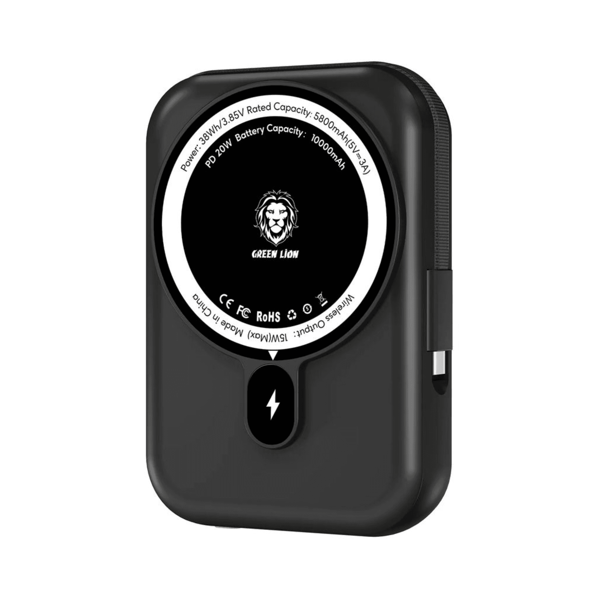 GREEN LION MONACO MAGSAFE POWER BANK 10000MAH BLACK