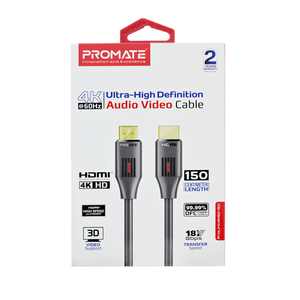 Promate All In One Hdmi with Ethernet Cable, 1.5M