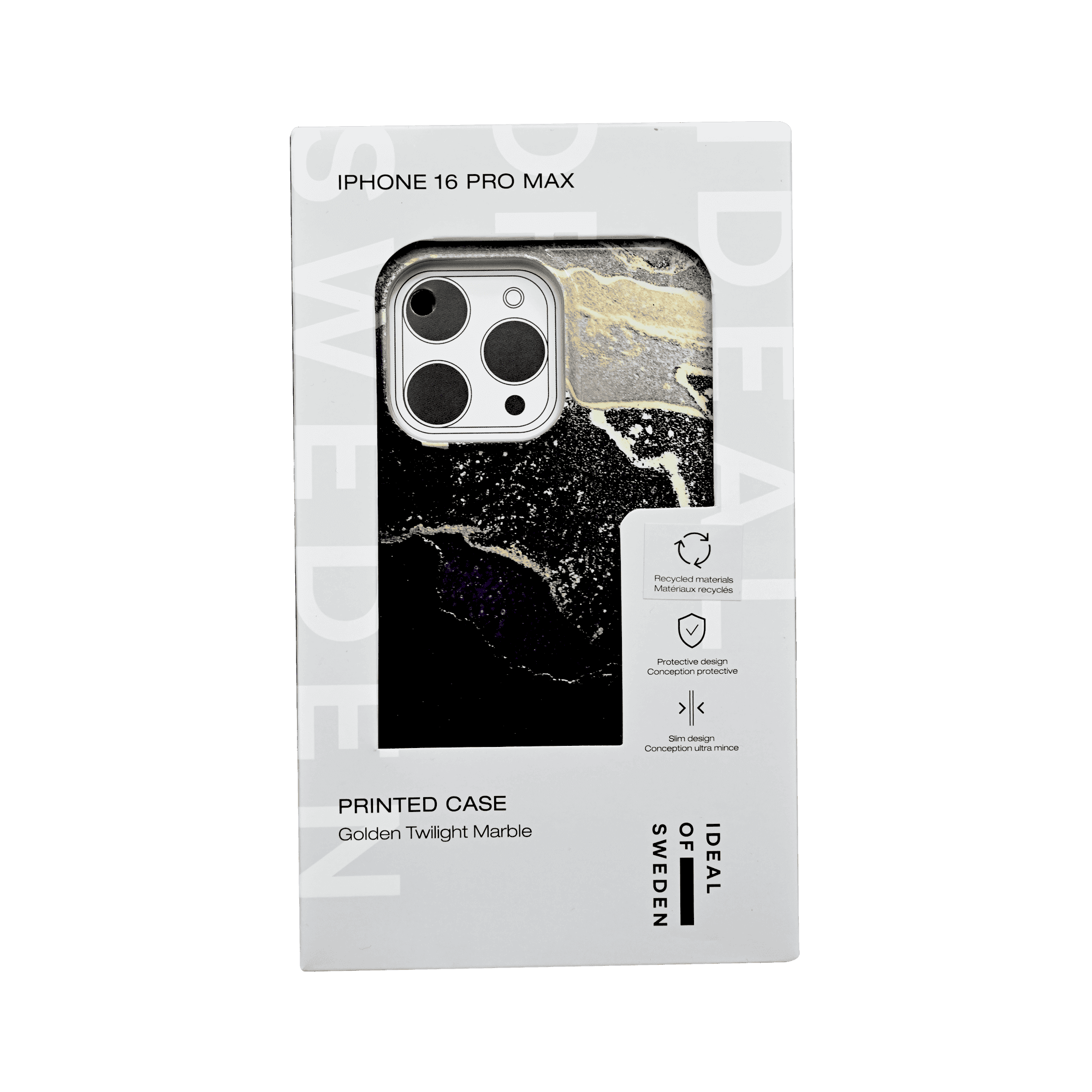 IDEAL OF SWEDEN PRINTED CASE IPHONE 16 PRO MAX GOLDEN TWILIGHT MARBLE