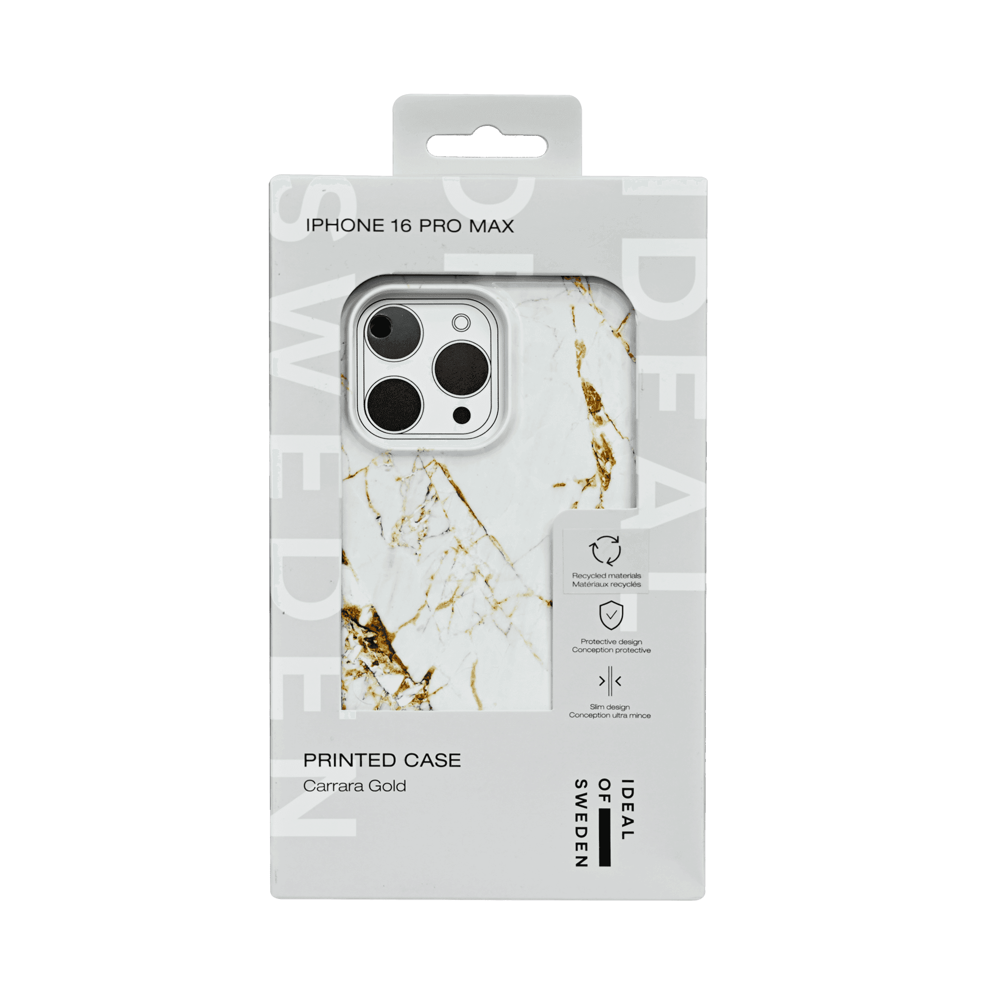 IDEAL OF SWEDEN PRINTED CASE IPHONE 16 PRO MAX CARRARA GOLD