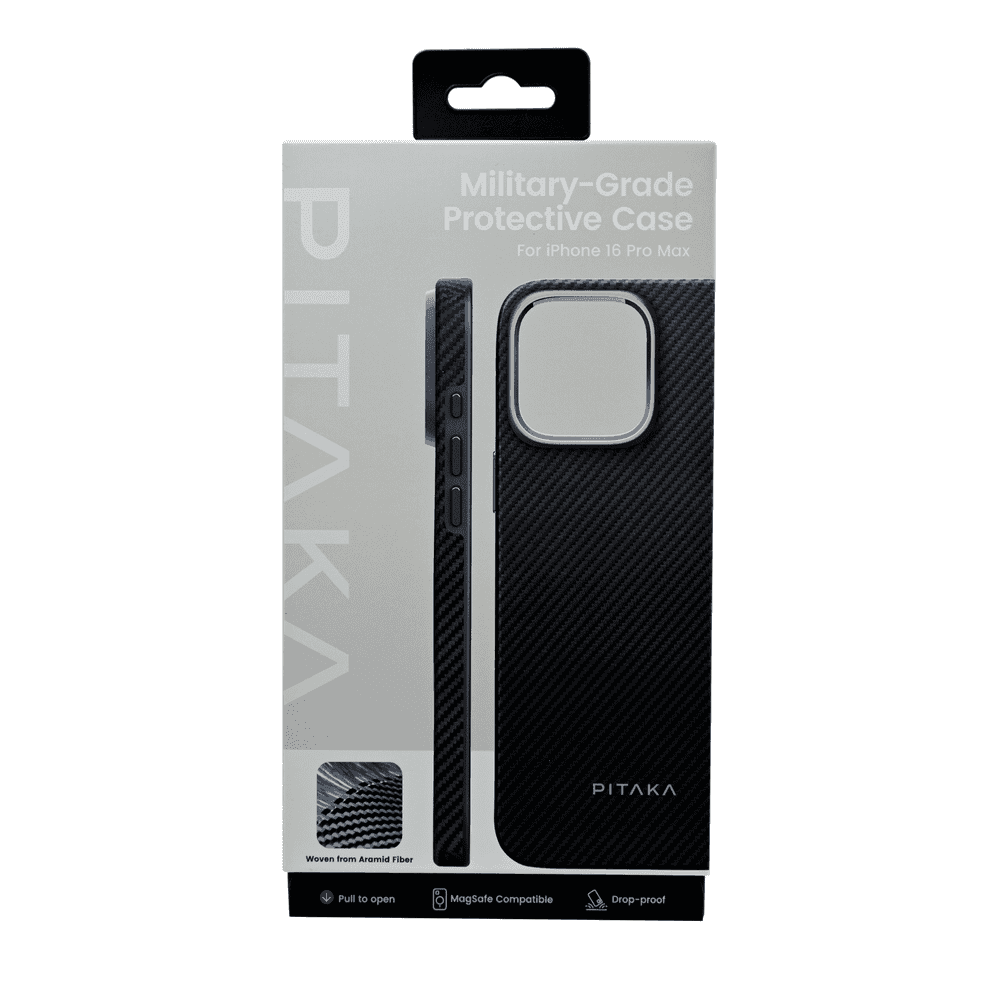 Pitaka MagEZ MagSafe MilitaryGrade Protective Case for iPhone 16 Pro Max (600D) Black/Grey Twill
