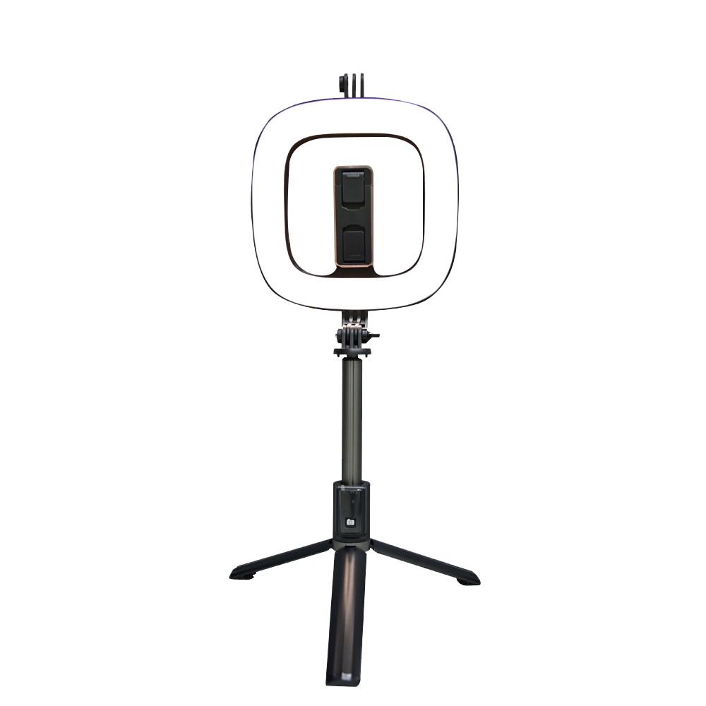 SELFIE STICK WITH SELFIE RING SQUARE LIGHT P40D BLACK