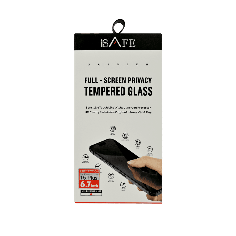 ISAFE HD GLASS SCREEN GUARD IPHONE 15 PLUS PRIVACY