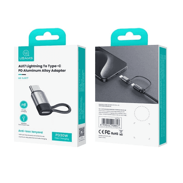 USAMS SJ677 LIGHTNING TO TYPE-C PD 30W ADAPTER