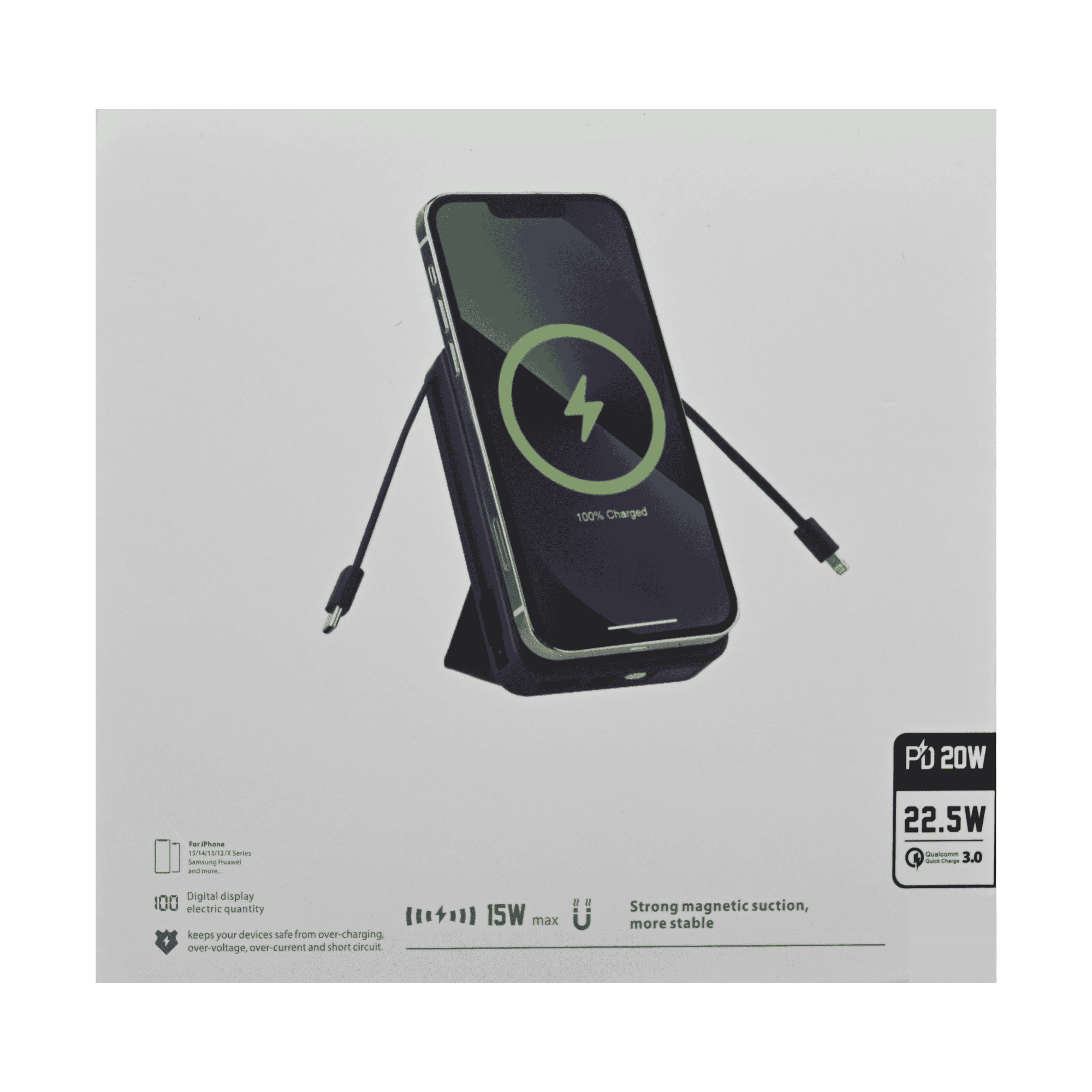 CX07 MAGNETIC POWERBANK 10000 mAh WITH FIXED CABLE