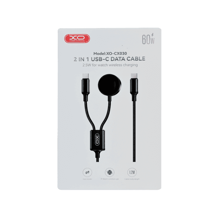 XO 2in1 USB-C & Watch Charger Cable, 1.2m
