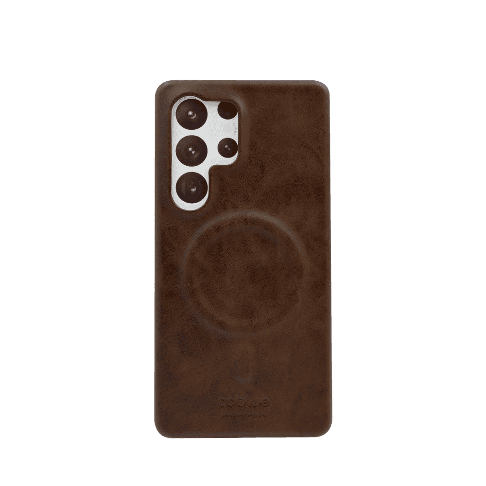 Coblue Brown PU Leather Magnetic Case