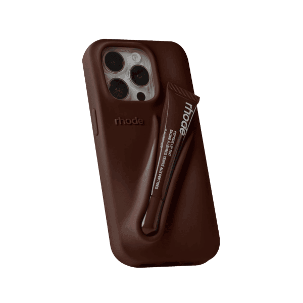 Rhode Espresso Silicone Case with Lipstick for iPhone 16 Plus