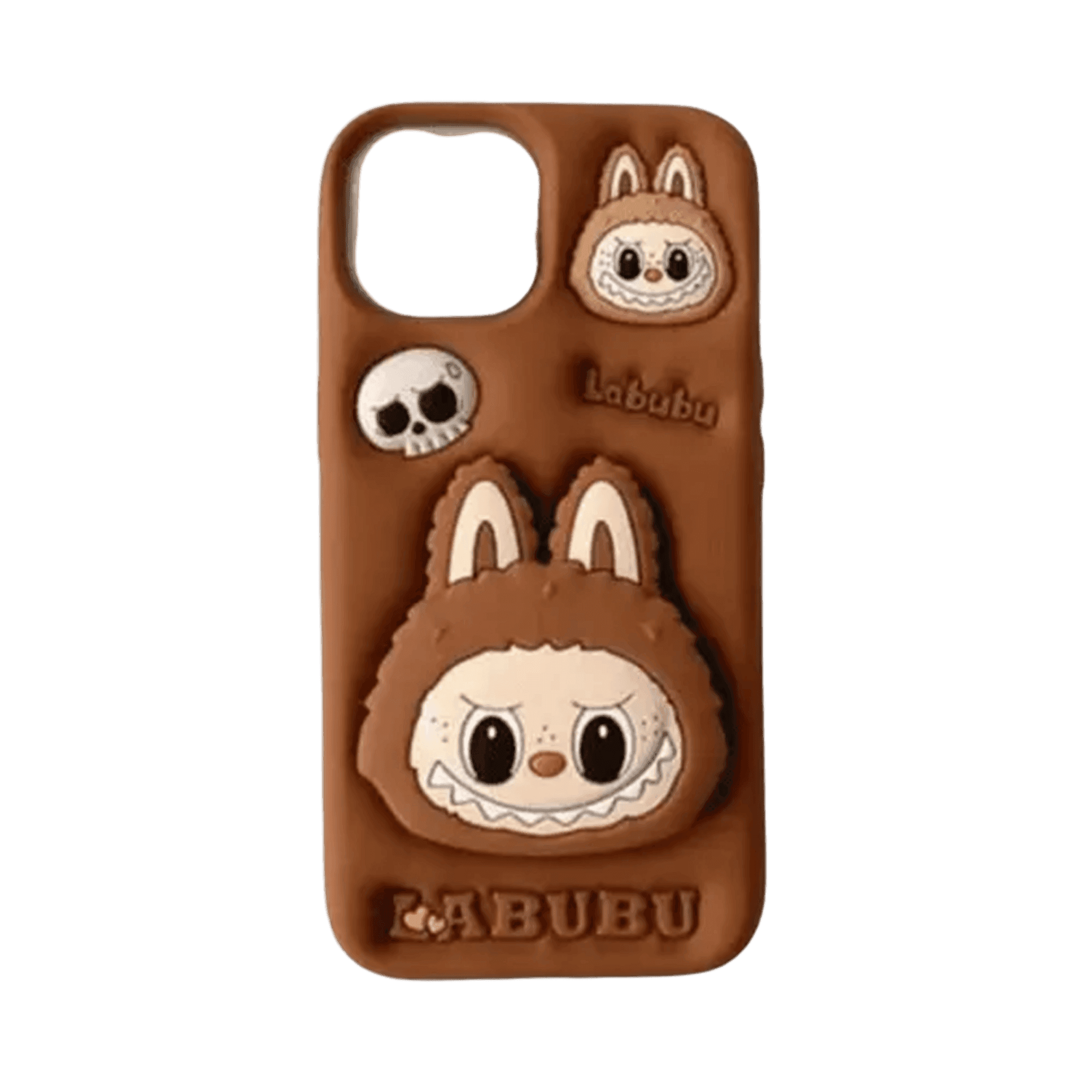 LABUBU POP UP SILICONE COVER IPHONE 13/14/15 BROWN