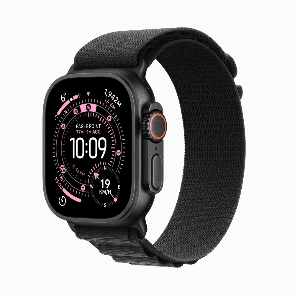 Apple Watch Ultra 3 GPS + Cellular 49mm Black Titanium Case with Black Alpine Loop - Large