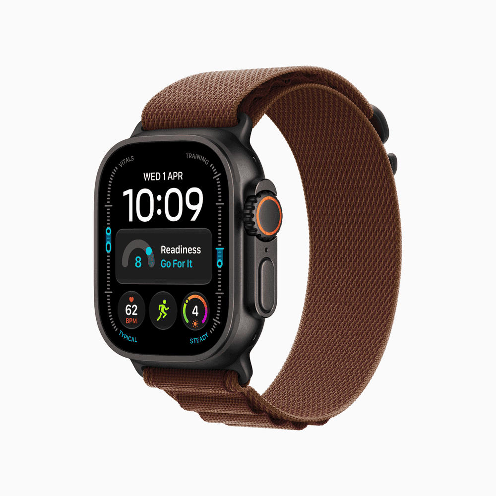 Apple Watch Ultra 4 GPS + Cellular 49mm Black Titanium Case with Burgundy Alpine Loop - L