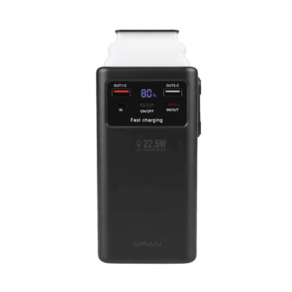 VFAN 50000MAH FAST CHARGING LED POWERBANK F30 BLACK