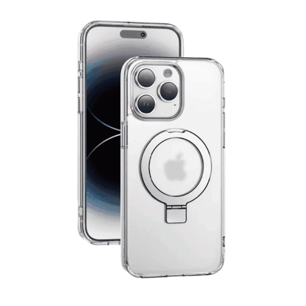 Keephone Magico Protective Ring Stand Case for iPhone 15 Pro - Natural Titanium