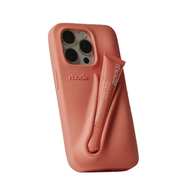 Rhode Peach Silicone Case with Lipstick