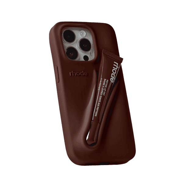 Rhode Silicone Case With Lipstick For Iphone 14 Plus & 15 Plus - Espresso, 1 Pcs