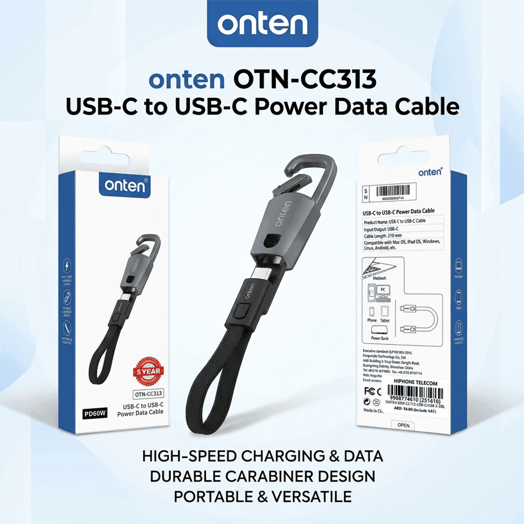 ONTEN PD60W OTN-CC313 USB-C TO USB-C POWER DATA CABLE